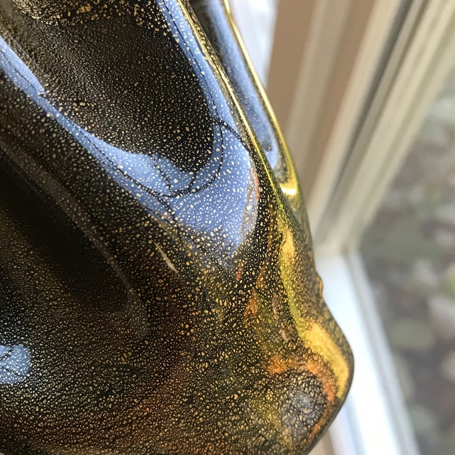 Vintage Murano Black White & Gold Folded Vase For Sale In New York - Image 6 of 8