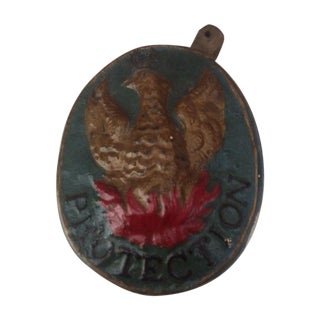 Antique Cast Iron Fire Insurance Plaque For Sale