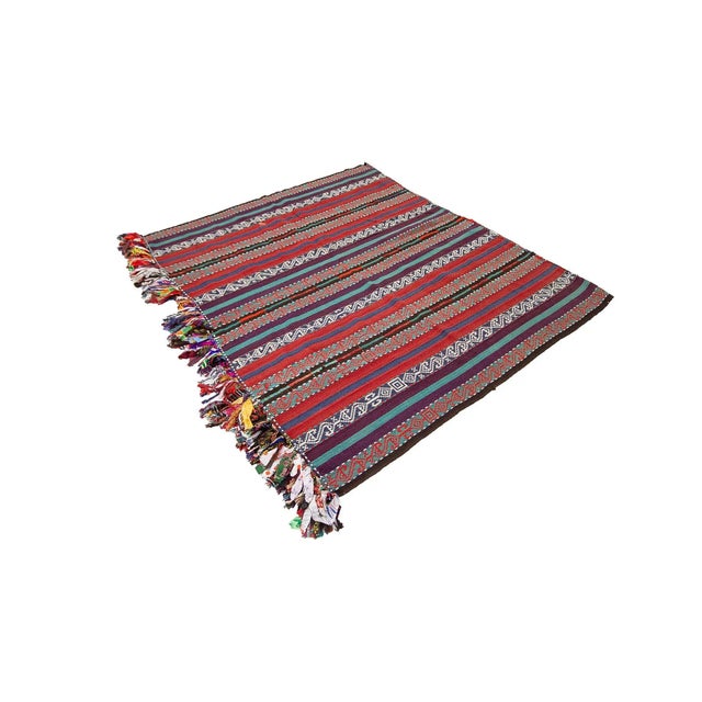 Traditional Vintage Turkish Kilim Rug For Sale - Image 3 of 7