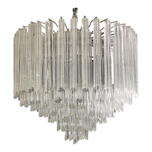 Vintage Italian Murano Hexahedron Glass Chandelier