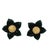 Black Italian Black Onyx Flower Earrings in 18k White Gold For Sale - Image 8 of 17