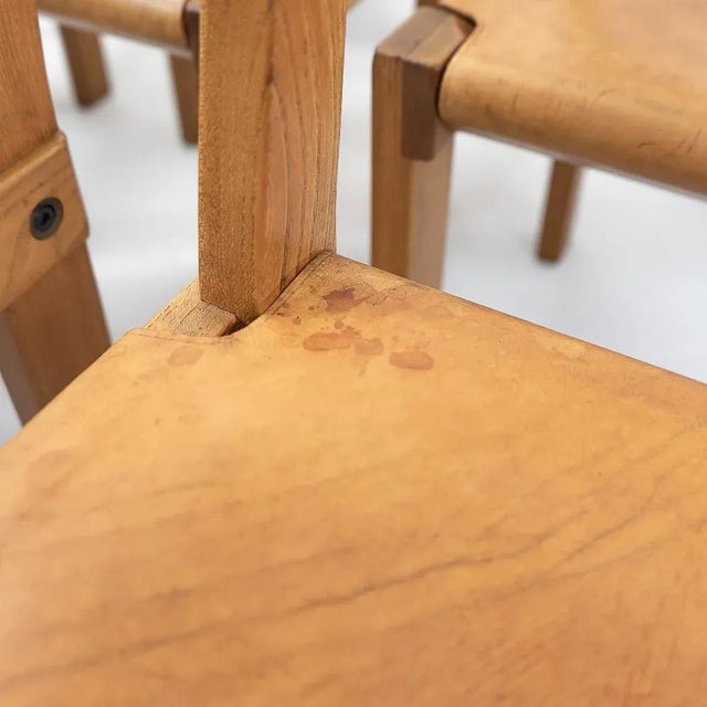 Models T21 & S24 Dining Table & Chairs by Pierre Chapo, 1970s, Set of 7 For Sale - Image 16 of 18