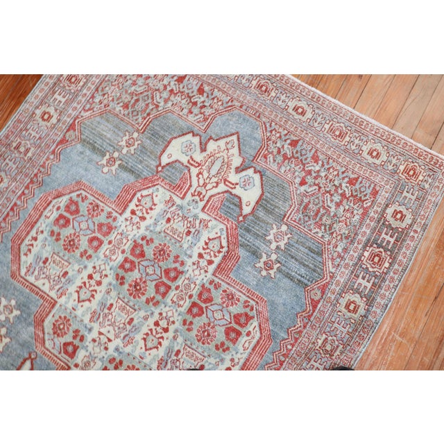 Early 20th Century Antique Senneh - 3'8" x 4'7" For Sale - Image 5 of 7