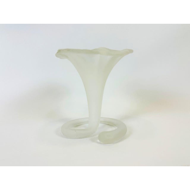 Vintage Handmade Frosted Glass Lilly Vase from Stiver, 1970s For Sale - Image 7 of 9