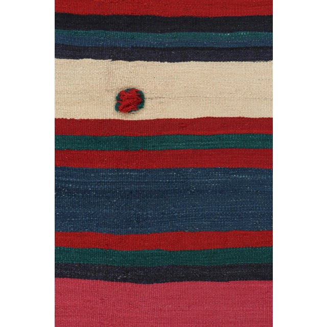 Tribal 1950s Vintage Shahsavan Persian Kilim in Polychromatic Stripes by Rug & Kilim For Sale - Image 3 of 8