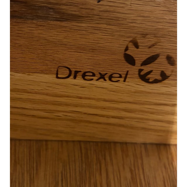 Vintage Drexel Et Cetera Campaign Style Burl Wood Tooled Leather Executive Desk For Sale - Image 12 of 13