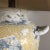 Abstract 1990s Yellow and Gray Crackle Glaze Ceramic Urn Shaped Lamp With Shade For Sale - Image 3 of 9