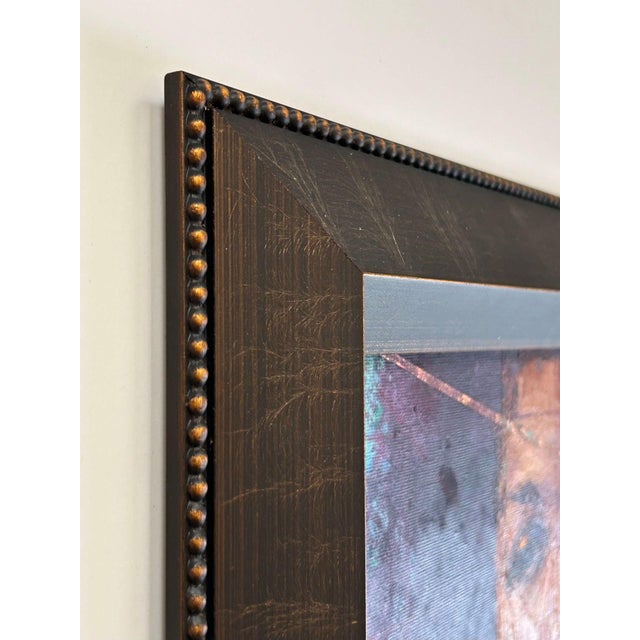Abstract Copper Venus by Lisa Fricker | Oil & Copper On Canvas Panel Portrait of a woman's face with abstract lines For Sale - Image 3 of 5