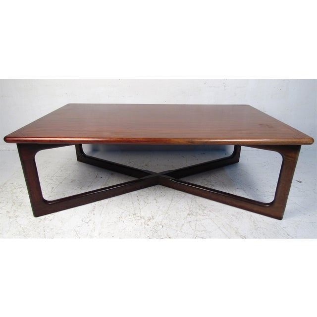 1960s Mid-Century Modern Rosewood "X" Base Coffee Table For Sale - Image 5 of 12