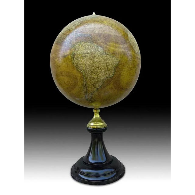 Beige Large Globe attributed to Emile Bertaux, 19th Century For Sale - Image 8 of 12