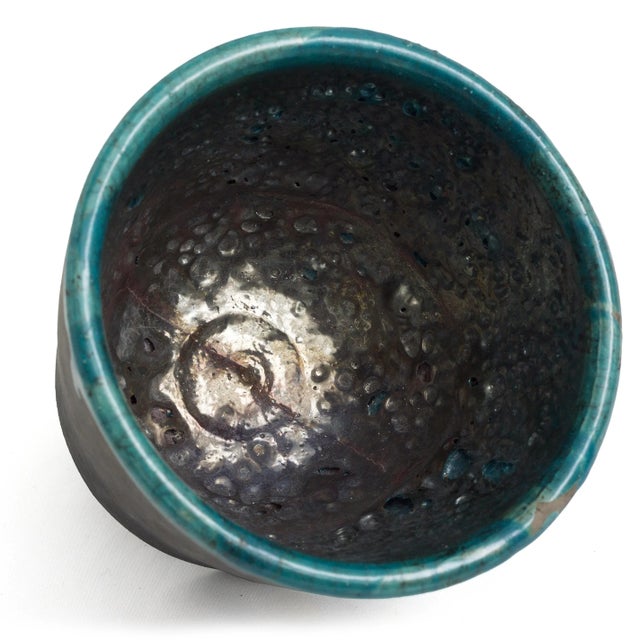 Contemporary Black Green Metal Coating Artide Vase Mangkuk Ceramic Bowl by Laab Milano For Sale - Image 3 of 8