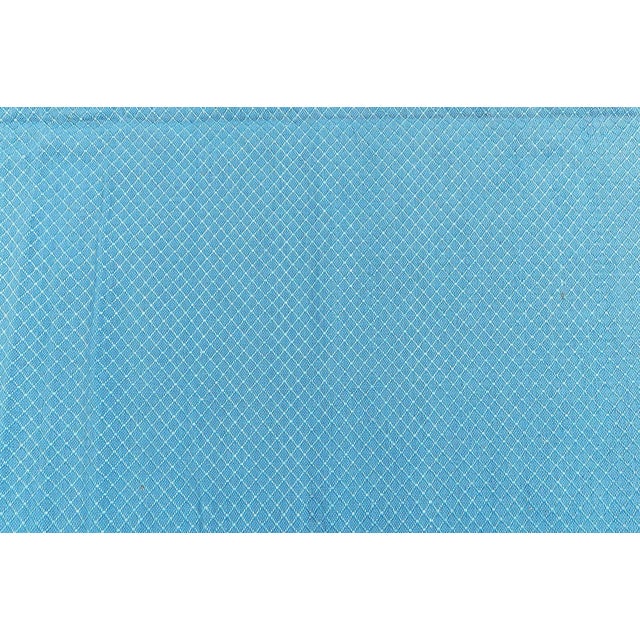 Early 21st Century Contemporary Turquoise Geometric Flat-Weave Viscose Rug by Doris Leslie Blau For Sale - Image 5 of 8