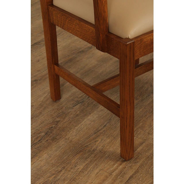 Stickley Mission Collection Pair of Oak Spindle Dining Armchairs For Sale - Image 10 of 12