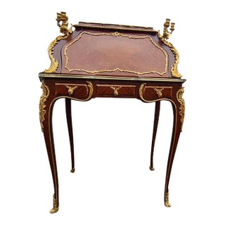 French Louis XV Style Gilt Bronze Writing Secretary Desk/ Table for Home and Office. For Sale