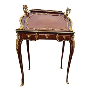 New French Louis XV Style Gilt Bronze Writing Secretary Desk/ Table For Sale