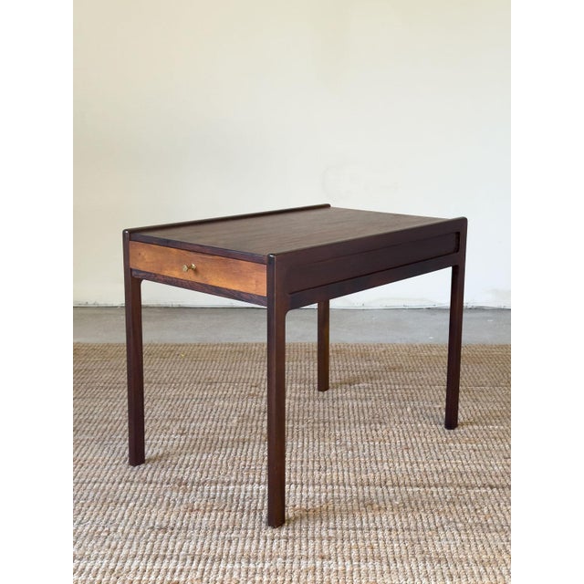 Rosewood Side Table with Drawer by Helge Vestergaard Jensen, Denmark, 1960 For Sale - Image 4 of 13