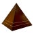 Vintage Leather Pyramid Statue With Gold Detailing for Office Decor For Sale