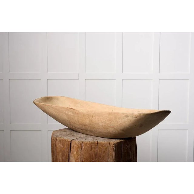 Large Antique Swedish Folk Art Wooden Bowl For Sale - Image 4 of 11