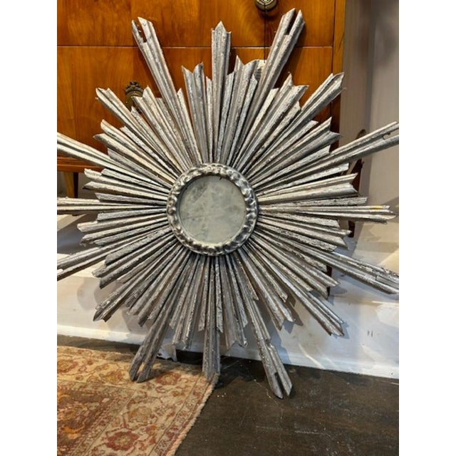Traditional Silver Leaf Sunburst Mirrors For Sale - Image 3 of 7