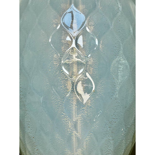 1950s Large Murano Opalescent Blue Gold Inclusions Table Lamps - a Pair For Sale - Image 14 of 18