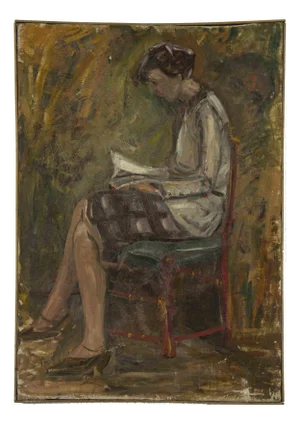 Antonio Feltrinelli, Woman Reading, Oil on Canvas, 1930s