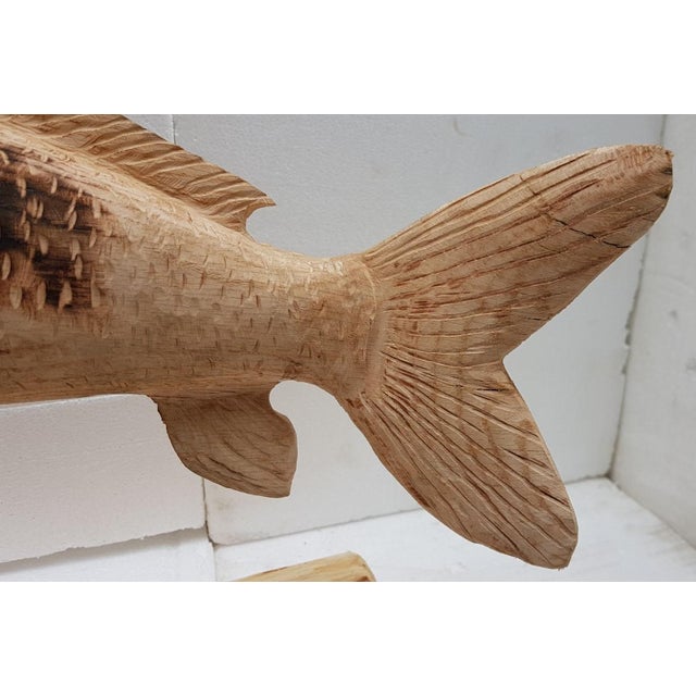 Wooden Sculpture of Koi Carp For Sale - Image 6 of 18