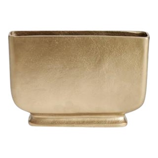 Small Gold Pendleton Metal Vase For Sale