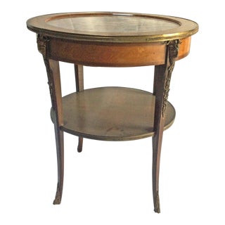 French Bronze & Marble Top Side Table For Sale