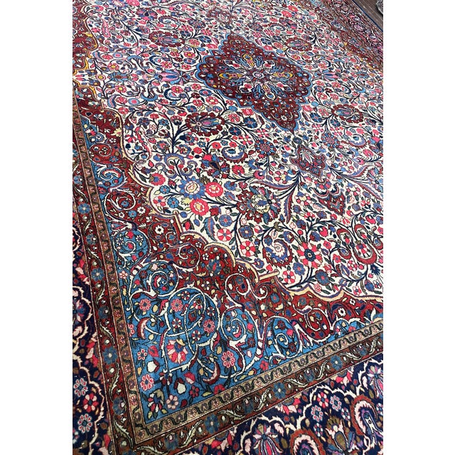 Antique Persian Dabir Kashan Carpet, 8'7" × 11'8" For Sale - Image 4 of 10