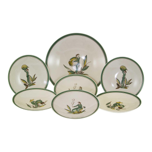 1950’s Vintage Royal Copenhagen Fruit Green Decoration- Set of 7