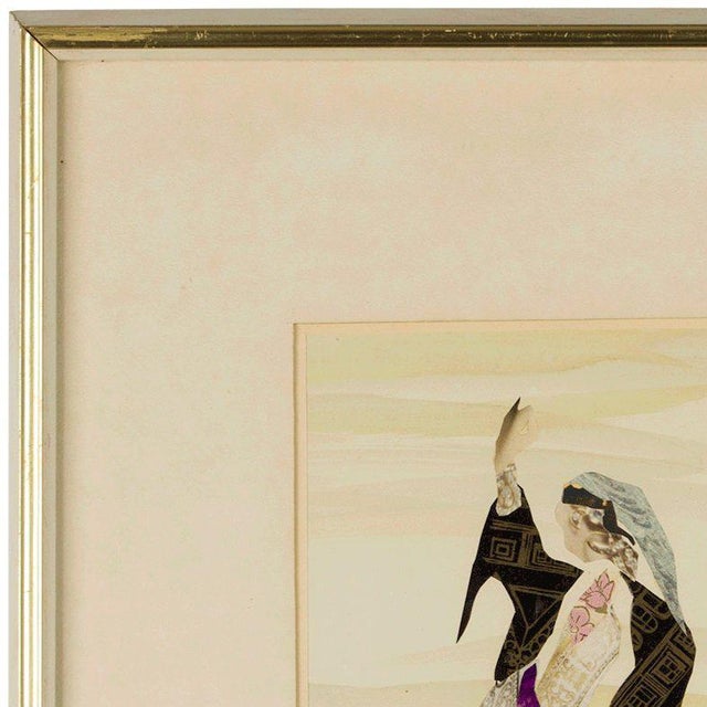 Judith Yellin Ginat, Abstract Figure, Torn Paper Collage, Israeli For Sale - Image 4 of 4