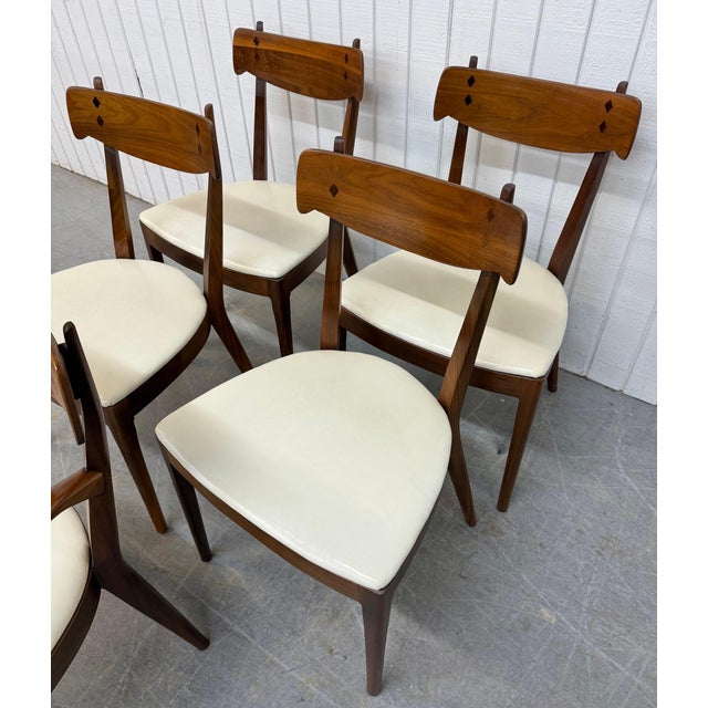 Mid-Century Modern Mid-Century Modern Drexel Declaration Walnut Dining Chairs - Set of 5 For Sale - Image 3 of 9