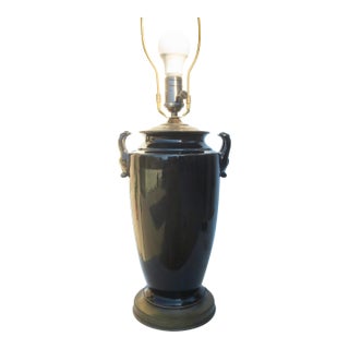 Mid 20th Century Black Chinoiserie MCM Table Lamp For Sale