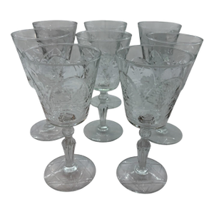 Mid 20th Century Libbey Glass Rock Sharpe Halifax Glasses - Set of 8