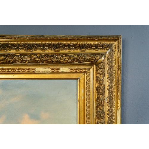 Beige C. Hütt, Landscape, Early 20th Century, Oil on Canvas For Sale - Image 8 of 17