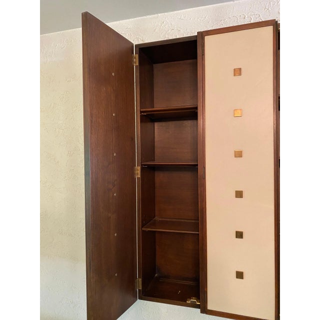 Brass 1960s Bert England for Johnson Furniture Hanging Wall Cabinet For Sale - Image 8 of 12