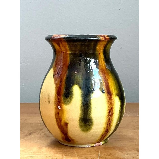 Ceramic Vintage Drip Glaze Ceramic Vase For Sale - Image 7 of 12