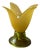 Vintage Glass Table Lamp in Yellow and Green Glass, 1980s For Sale