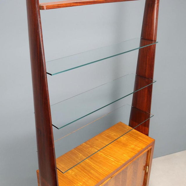 Vintage Bookcase in Exotic Wood Veneer, 1960s For Sale - Image 6 of 12