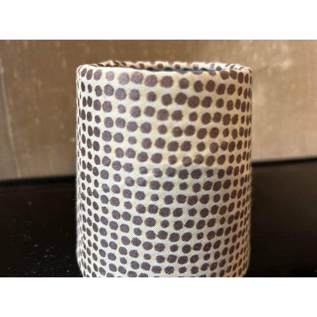 A Chandelier clip top shade made from Fortuny’s iconic printed fabric, measurements: top 3” bottom 4” side 4”