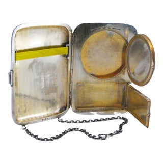 Silver Toiletry Box with Mirror Inside For Sale