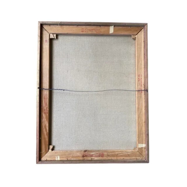 Wood Vintage Joann Harrison Oil Portrait Painting of a Young Man on Canvas, Artist Signed 1959 For Sale - Image 7 of 8