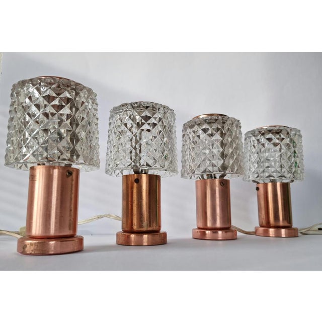 Metal Table Lamps from Kamenicky Senov, 1970s, Set of 4 For Sale - Image 7 of 14