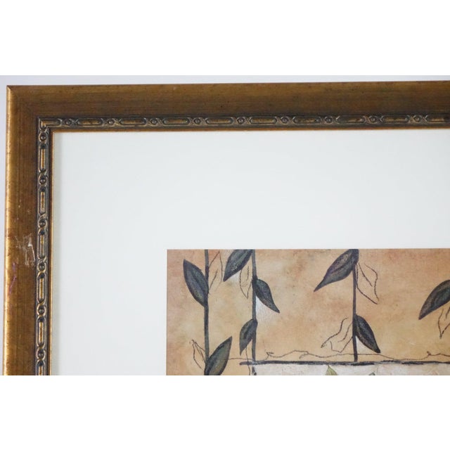 The Patterned Garden 1 - Print of Original Oil Pencil on Board Signed For Sale - Image 4 of 5