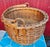 Folk Art Antique Hand-Woven Wood Splint Swing-Handle Basket For Sale - Image 3 of 6