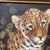 Vintage Wildlife Oil Painting on Canvas "Leopard Cub" Signed Framed For Sale - Image 9 of 12