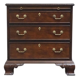 Century Furniture Solid Mahogany Traditional Chippendale Style 28" Three Drawer Chest Nightstand For Sale