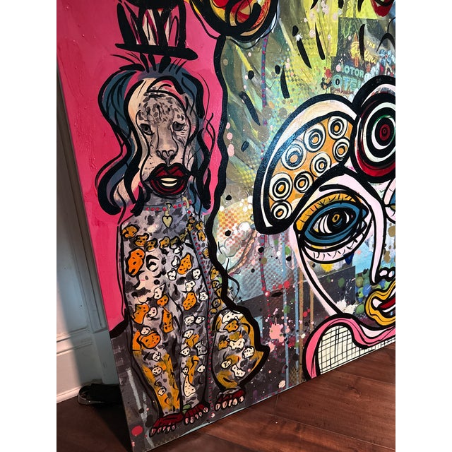 1970s Peter Keil Monumental Canvas Abstract Painting 6’ X 4’ For Sale - Image 13 of 15