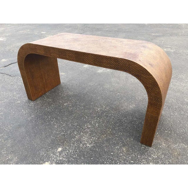 Mid-Century Modern Vintage Seagrass Waterfall Console Table For Sale - Image 3 of 13