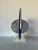 Purple 1990's Vintage Postmodern Geometric Abstract Lucite & Stainless Steel Table Sculpture, Signed For Sale - Image 8 of 12